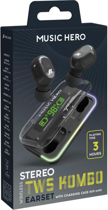Actual product image SBS TWS earphones with charging case and LCD screen (3 h, Wireless)
