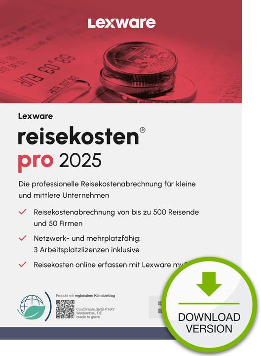 Actual product image Lexware travel expenses pro 2025 - plan (1 User, unlimited)