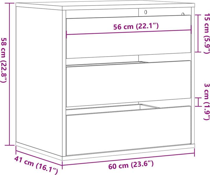 Actual product image VidaXL Chest of drawers (60 x 41 x 58 cm)