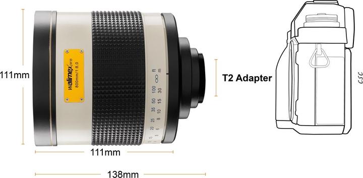 Actual product image Walimex 800/8.0 DSLR Mirror Canon M (Canon EF-M, full size)