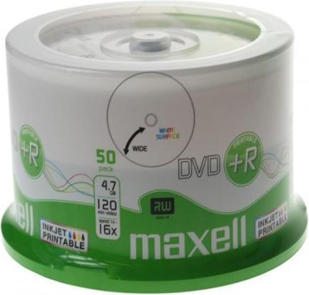 Immagine prodotto Maxell DVD-R 4 7GB 50 szt w opakowaniu SHRINK. Prędkość zapisu 16X 120 min Przeznaczenie nagrywa (50 x)
