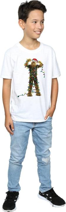 Actual product image Star Wars Boys Chewbacca Christmas Lights T-Shirt (140, 146)