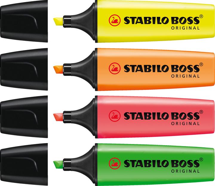 Actual product image STABILO BOSS ORIGINAL highlighter (Pink, Yellow, Green, Orange, 5 mm, 4 x)