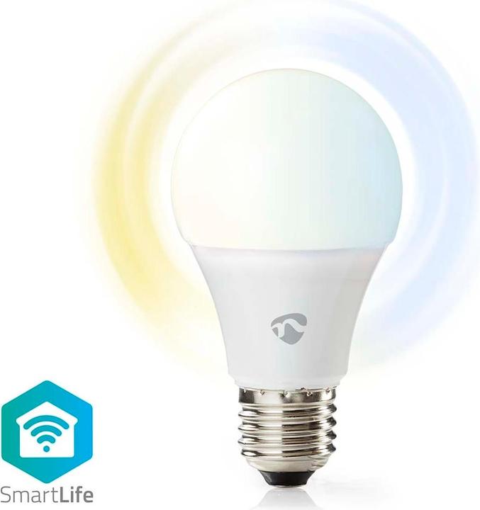 Actual product image Nedis WIFILRW10E27 SmartLife LED Bulb WLAN E27 806 lm 9 W Warm to Cool White 2700 - 6500 K Energy class (E27, 9 W, 806 lm, 1 x, F)