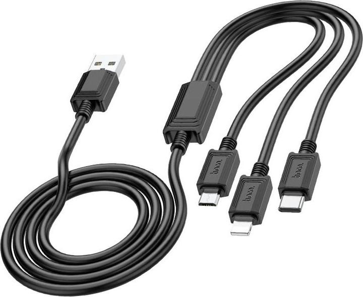 Immagine prodotto Hoco Cable cable 3in1 USB A to Lightning / Micro USB / Type C 2A X76 1 m black (1 m)