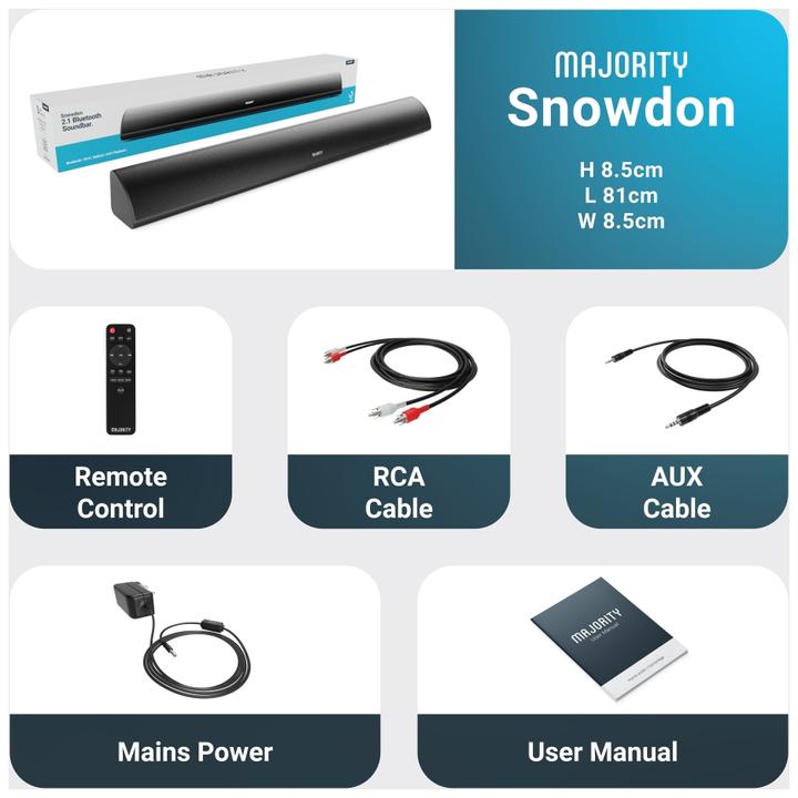 Actual product image Majority Snowdon 2 Soundbar - ingebouwde Subwoofer - AKTIE! (120 W, Stereo)