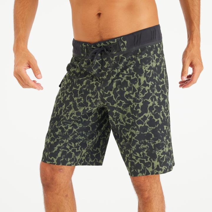 Actual product image Olaian Boardshorts Surfen Herren lang 900 20" Morpho Army grün (42)