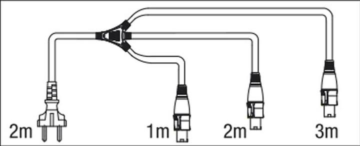 Produktbild DAP-Audio to Neutrik Powercon splitter 3 way (3 m)