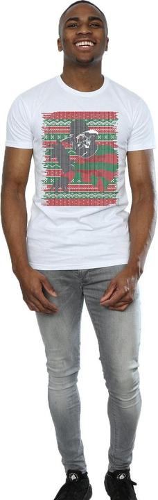 Actual product image Absolute Cult Mens Christmas Fair Isle T-Shirt (XXL)