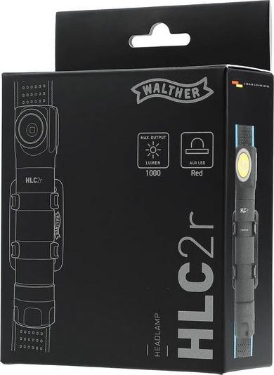 Actual product image Walther HLC2r 1000 lumen LED headlamp, rechargeable or battery-operated (1000 lm)