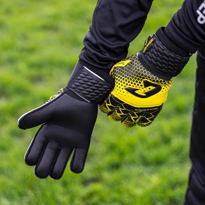 Produktbild Catch & Keep Fussballhandschuhe Kralle Protector Gr. 4 Gelb Torwart Keeper Goalie Handschuhe (4)