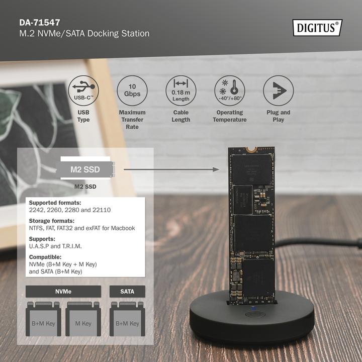 Produktbild Digitus M.2 NVMe/SATA Docking Station