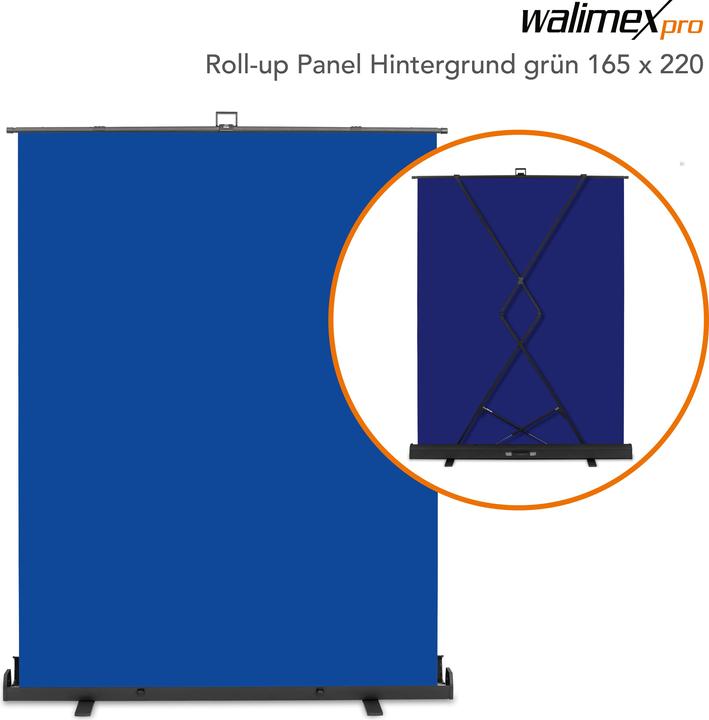 Walimex pro Pannello roll-up sfondo blu 165x220 (176.50 cm, 226 cm)