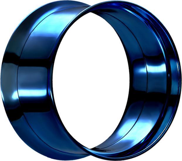 Star Piercing Flared Tunnel dunkelblau mit Schraubewinde (Chirurgenstahl 316L, ohne Messing)