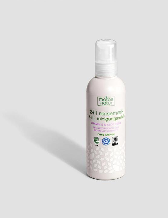 Actual product image Matas Nature 2-in-1 cleansing milk with organic aloe vera and vitamin E (Cleansing lotion, 200 ml)