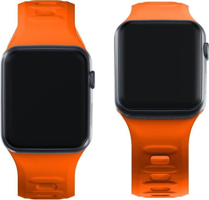 Actual product image 3MK Silicone Watch Strap pomarańczowy/ orange dla Apple Watch 38/40/41mm (Silicone, Stainless steel, 3, 4, 9, Extremist)