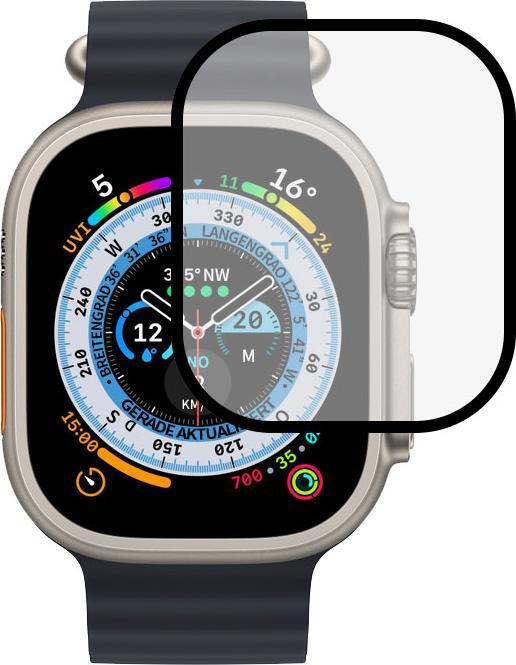 Vivanco 2.5D FullScreen Displayschutzglas fuer Apple Watch Ultra, 49mm