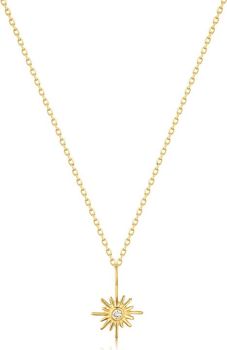 Ania Haie 14kt Gold Sunburst Natural Diamond Halskette (585er Gelbgold, 40 - 50 cm)