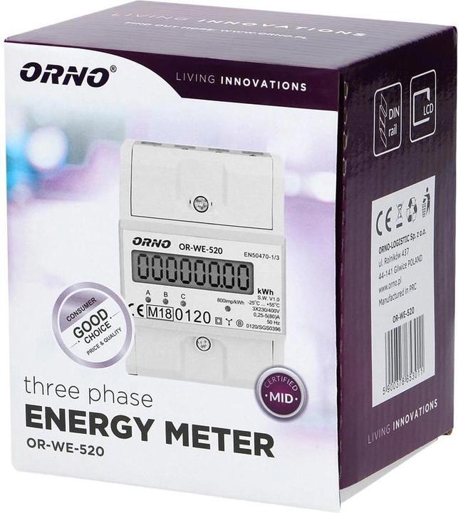 Image du produit Orno Compteur d'électricité triphasé