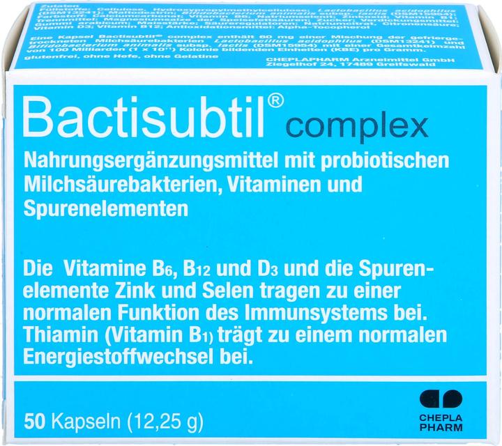 Nährwerte und Zutaten Cheplapharm Bactisubtil complex Kapseln, 50 St. Kapseln (50 Stück, Kapseln)