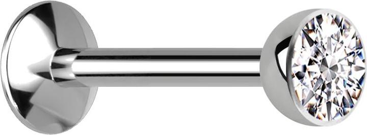 Produktbild Star Piercing Micro Innengewinde Labret UFO silber Halbkugel mit Kristall silber (ohne Messing, Titan G23)