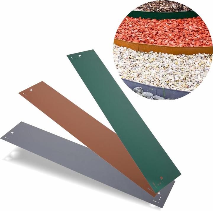 Produktbild Green Split Rasenkanten Metall Höhe 13.5-18.5 | Beeteinfassung | Beetumrandung | Beetbegrenzungen (18.50 cm)