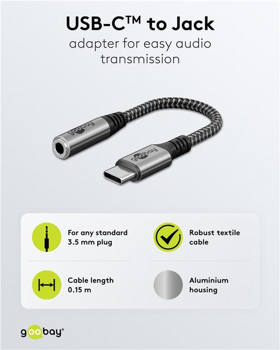 Image du produit Goobay Adaptateur USB-C vers jack (USB Type C, Jack 3.5mm)