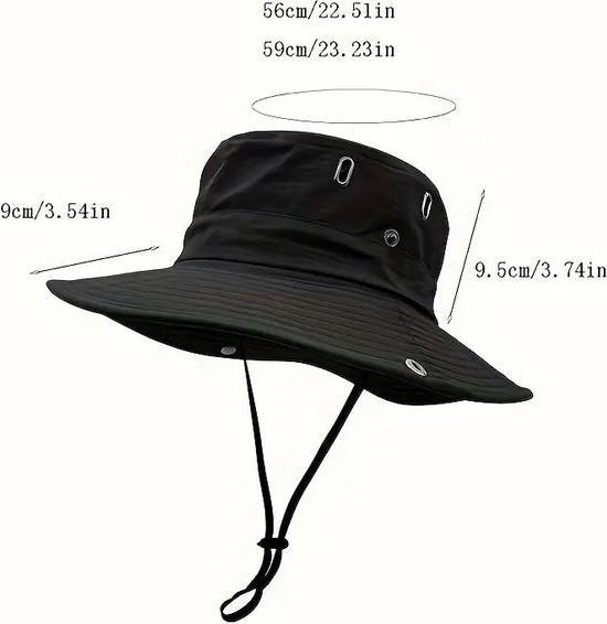 Actual product image Dema Fischerhut Boonie Hat Sonnenschutzhut extra grosse Krempe Schwarz (56)