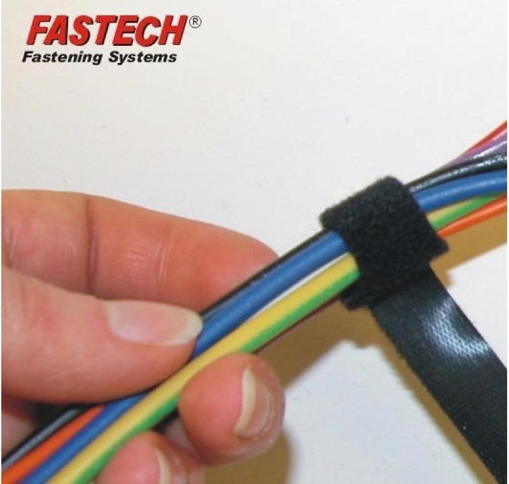 Produktbild Fastech ETK-3-2 Cabel Strap, schwarz (Klettkabelbinder, 200 mm, 100 Stk.)