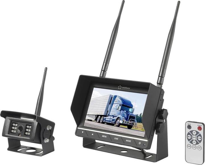 Image du produit Renkforce RV2,4-7 Système vidéo de recul 2 entrées de caméra Montage à vis Noir (mat)