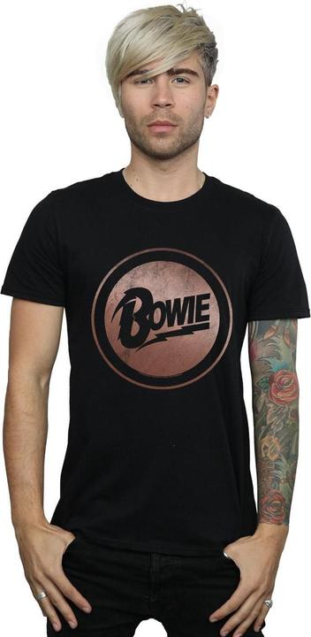 Actual product image David Bowie Mens Rose Gold Circle T-Shirt (XXL)