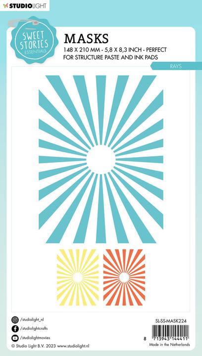 Actual product image art by marlene Mask Stencil "RAYS" Sweet Stories