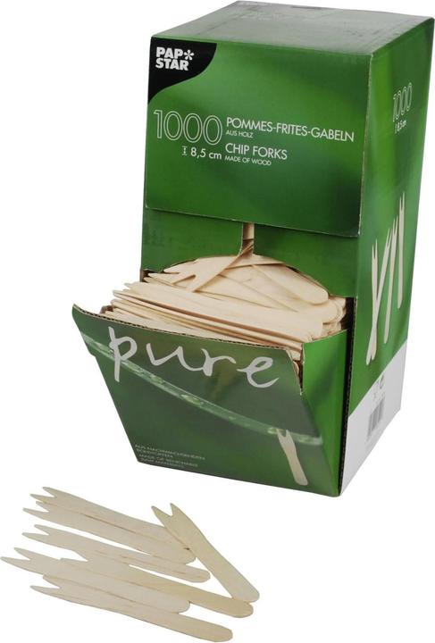 Actual product image Papstar French fries forks wood pure (1000 x)