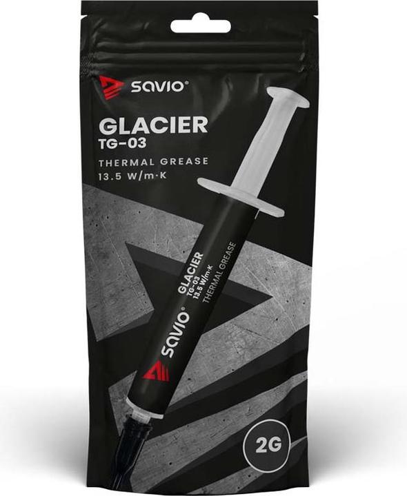 Actual product image Savio Heat conductive paste GLACIER TG-03 Heat conductive paste 13.5W (13.40 W/m K, 2 g)