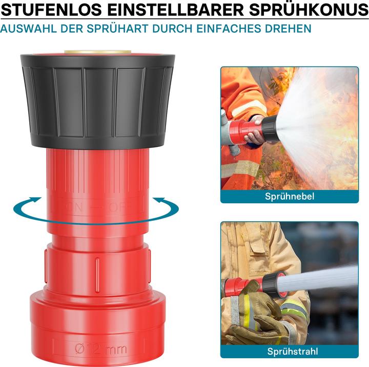 Image du produit Wiltec Buse de lance d'incendie Bec de tuyau d'incendie petit jet 1.5 pouce pompiers, chantiers