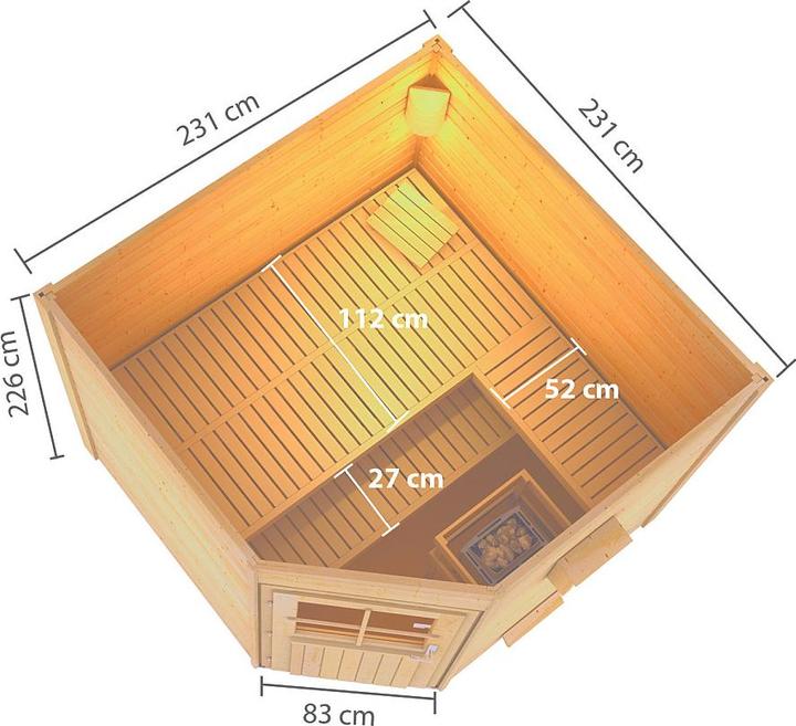 Produktbild Karibu Saunahaus Heikki Eckeinstieg (9 KW Bio externe Steuerung)