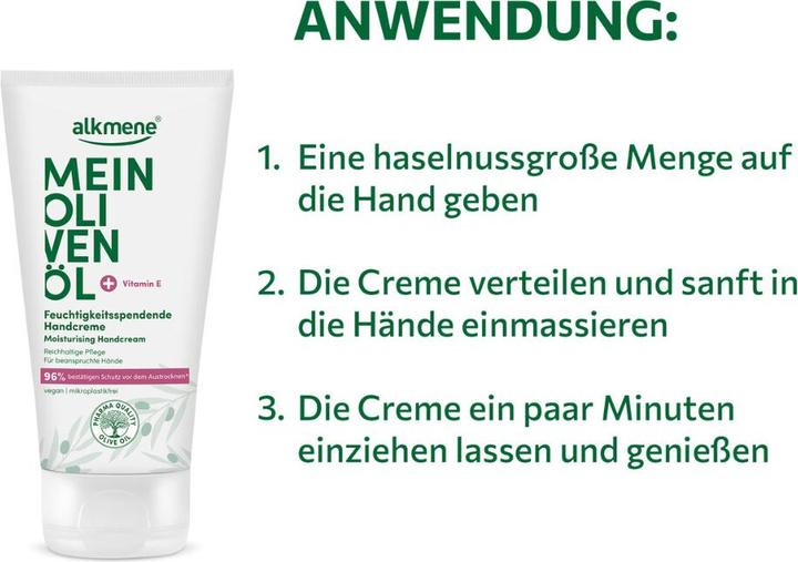 Produktbild Alkmene MEIN OLIVENÖL, Feuchtigkeitsspendende Handcreme (75 ml)