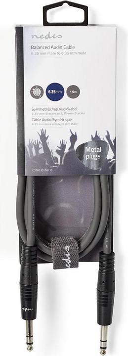 Image du produit Nedis Câble audio compensé 6.35 mm mâle - 6.35 mm femelle (1.50 m)