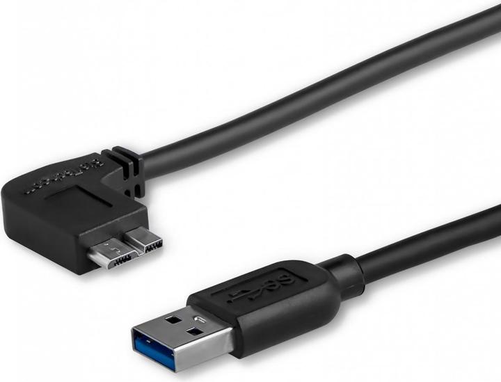 StarTech 1m Slim Micro USB 3.0 cable left angled - USB 3.1 Gen 1 (5 Gbit/s) connection cable (1 m, USB 3.2 Gen 1)