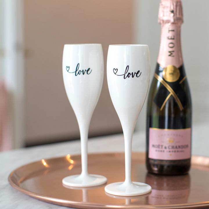Produktbild Koziol Sektglas Superglas Love 100 ml, 1 Stück, Weiss (10 cl, 1 Gläser, Sektgläser)
