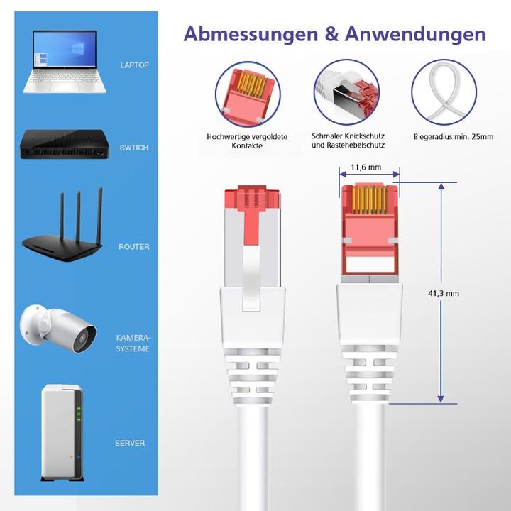 Actual product image Helos Herweck patch cable (S/UTP, CAT6, 30 m)