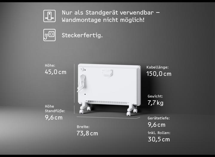 Actual product image Stiebel Eltron EG-50-TR2-PM Convector heater Floor-standing unit for approx. 25 m², TÜV tested, simple controller (2000 W)