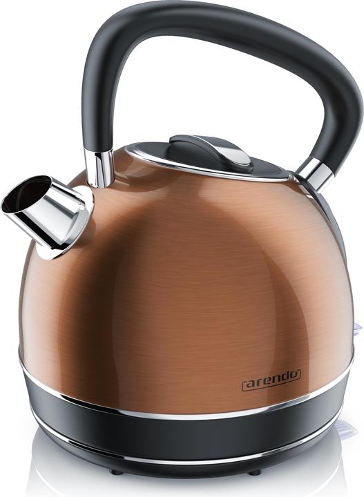 Arendo Bollitore da 1,7 l, 2200 W, acciaio inox, stile retrò vintage, protezione contro il (1.70 l)