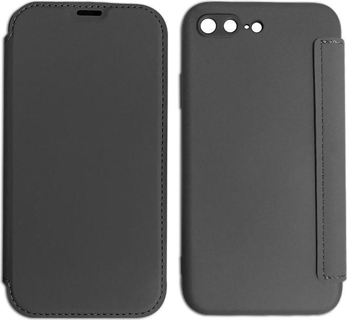 Produktbild mobileup Flip Case in Leather Look for iPhone 7 Plus / 8 Plus - Black (Apple iPhone 7 Plus)