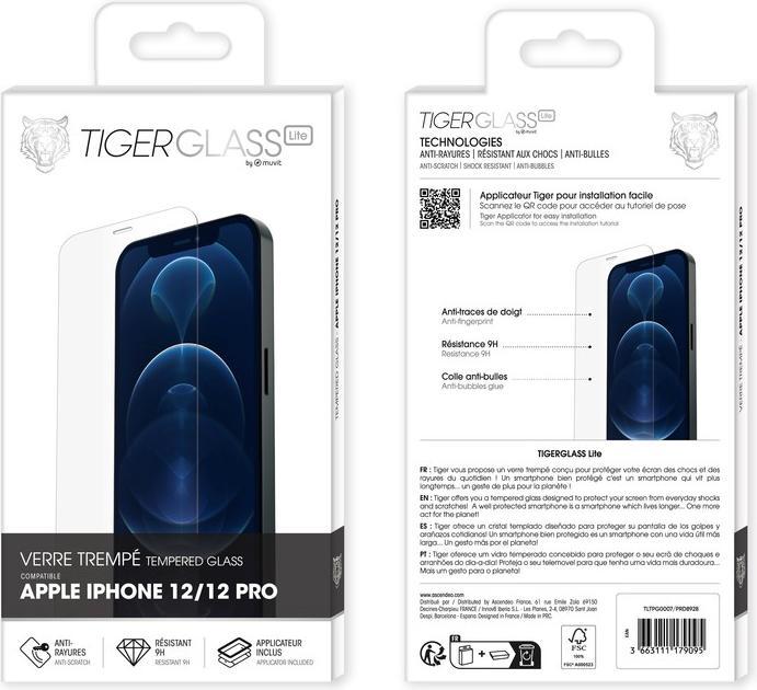 Actual product image Tiger Glass film Scratch-resistant and bubble-free (1 Piece, Apple iPhone 12, Realme 12 Pro+)