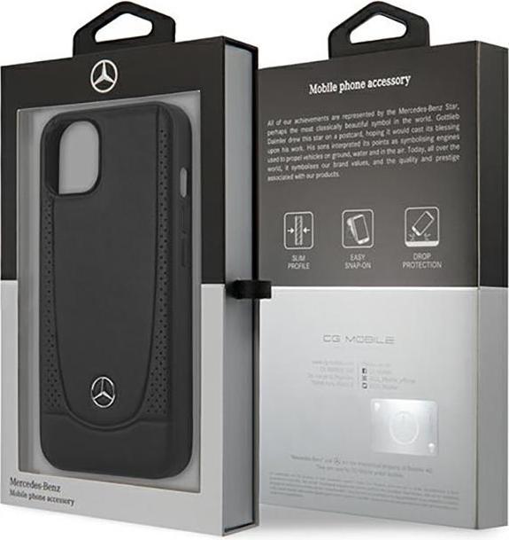 Actual product image Mercedes MEHCP14MARMBK iPhone 14 Plus 6.7" czarny/black hardcase Leather Urban (Apple iPhone 14 Plus)