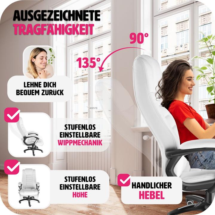 Actual product image tectake Luxury office chair made of artificial leather