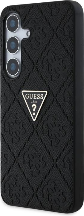 Actual product image Guess Hot Stamp 4G Pattern Triangle Metal Logo case for Samsung Galaxy S25 - black (Samsung Galaxy S25)