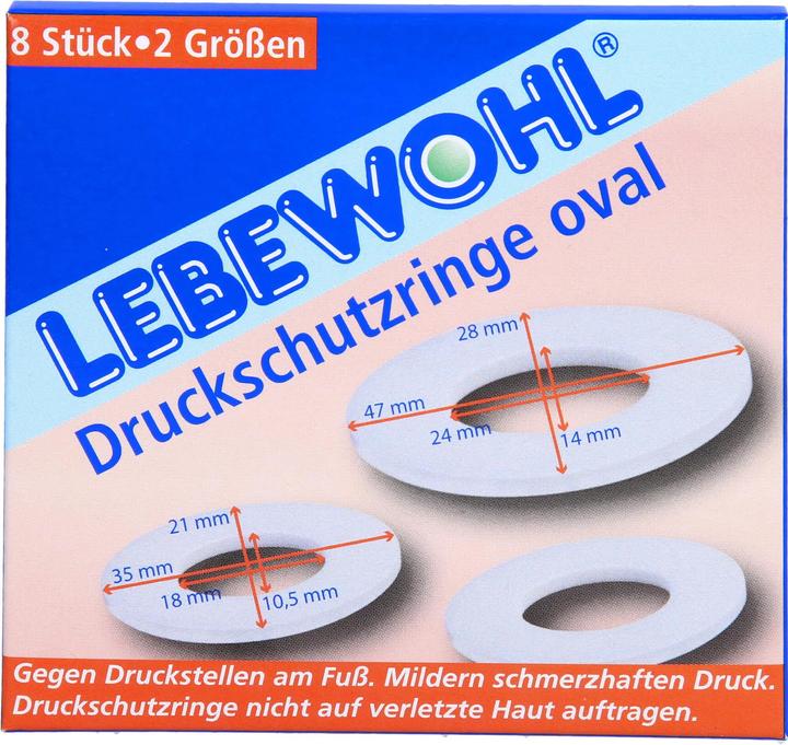 Lebewohl Druckschutzringe oval, 8 St. Pflaster (8 x)