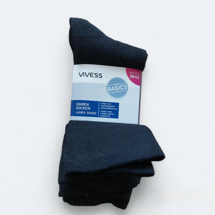 Vivess Ladies socks with comfort waistband 6-pack (pack of 6, 39, 42)